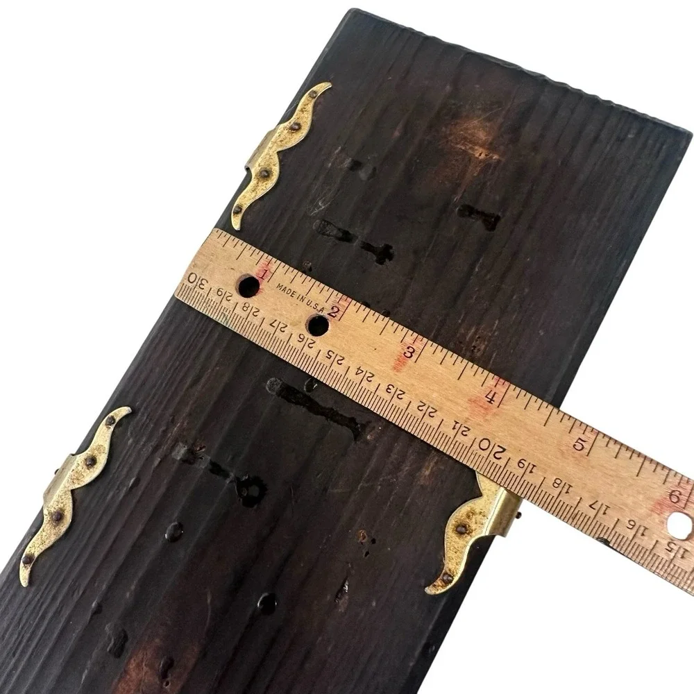 Vintage Wooden Jewelry Box Treasure Chest Trinket Rustic Pirate Gold Hardware Go